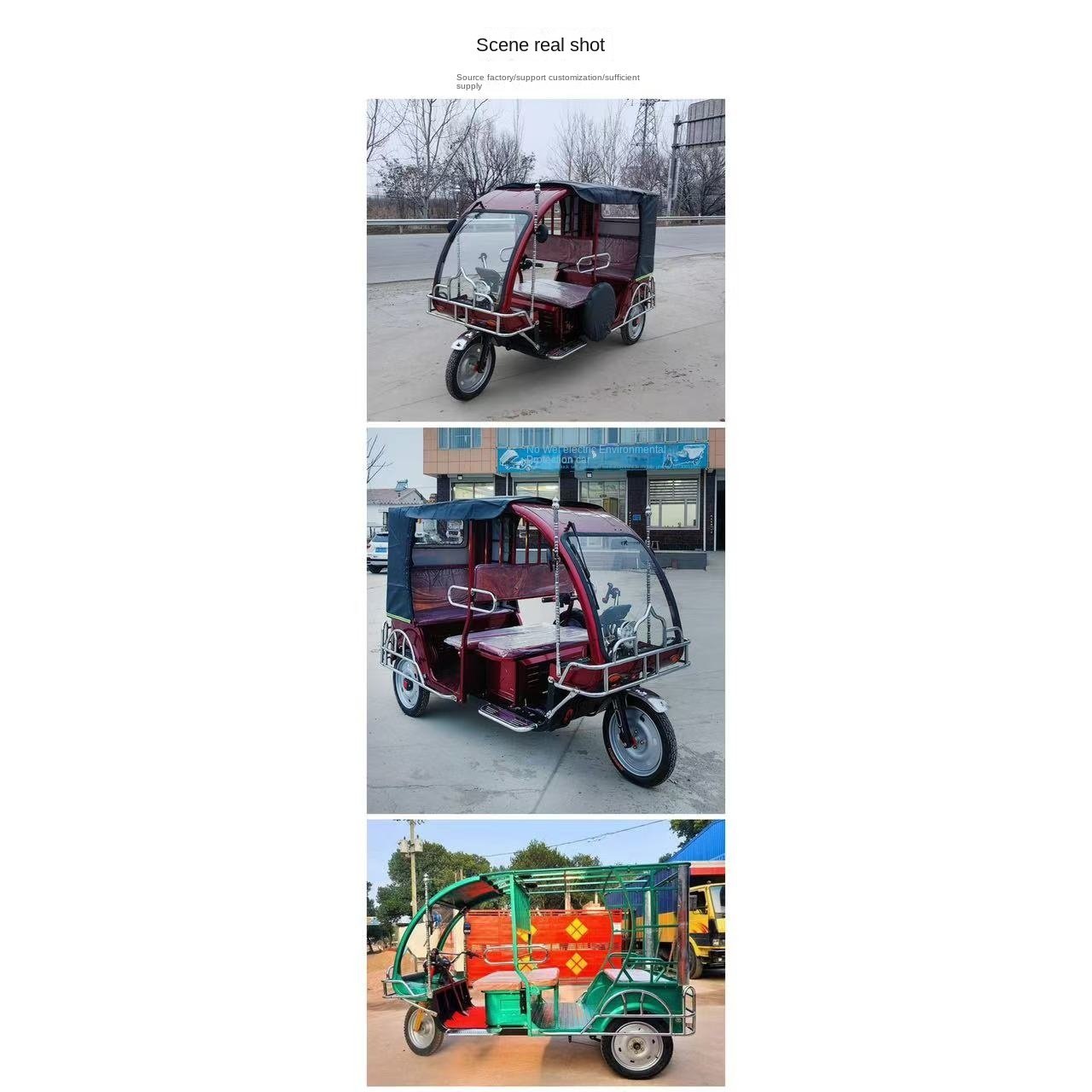 Supply Foreign Trade Export Passenger Rental Dudu Quick Passenger Vehicle and Kits Cross-Border Electric Three-Wheel Carrier Bus